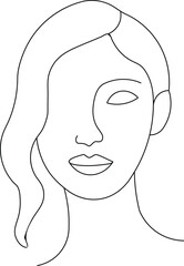 Minimalist Line Art Portrait of a Woman