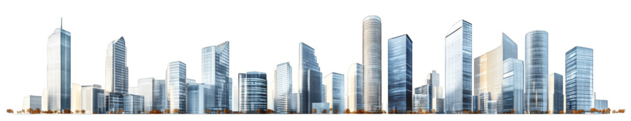 Obraz premium Modern City Skyline Illustration with Skyscrapers