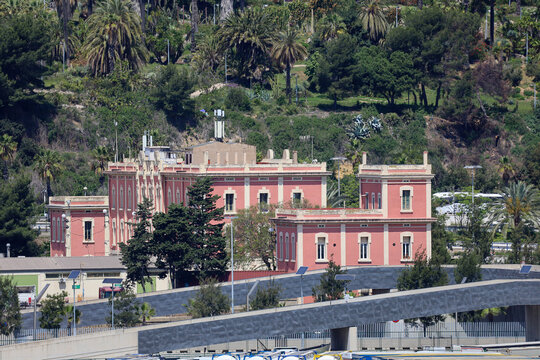Barcelona, Spain on May 21 2024. The Barcelona Morrot Train Station Building.