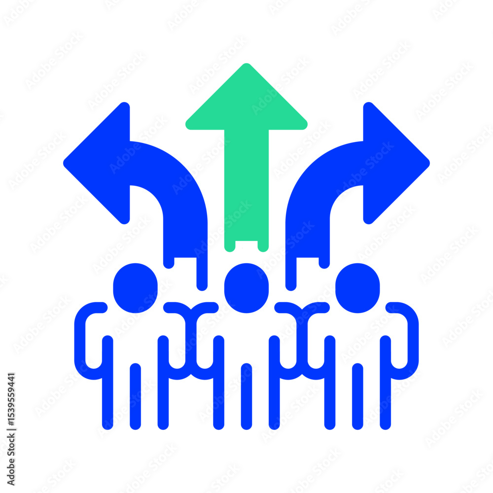 Poster team decision making line icon. linear style sign for mobile concept and web design. outline vector 