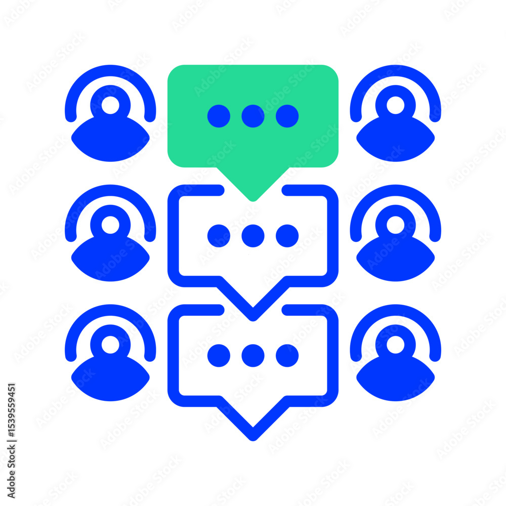 Poster discussion group line icon. linear style sign for mobile concept and web design. outline vector icon