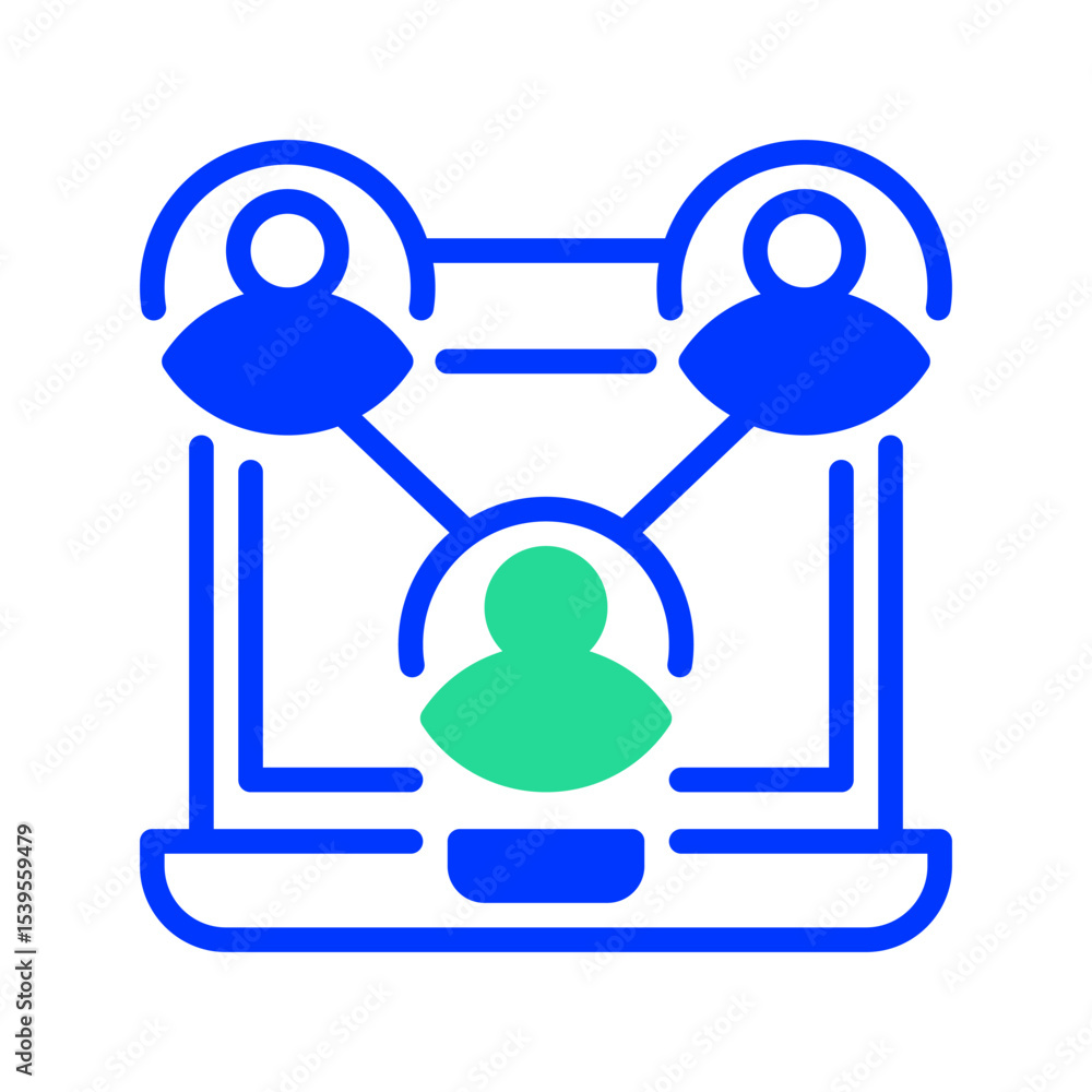 Poster remote teamwork line icon. linear style sign for mobile concept and web design. outline vector icon.