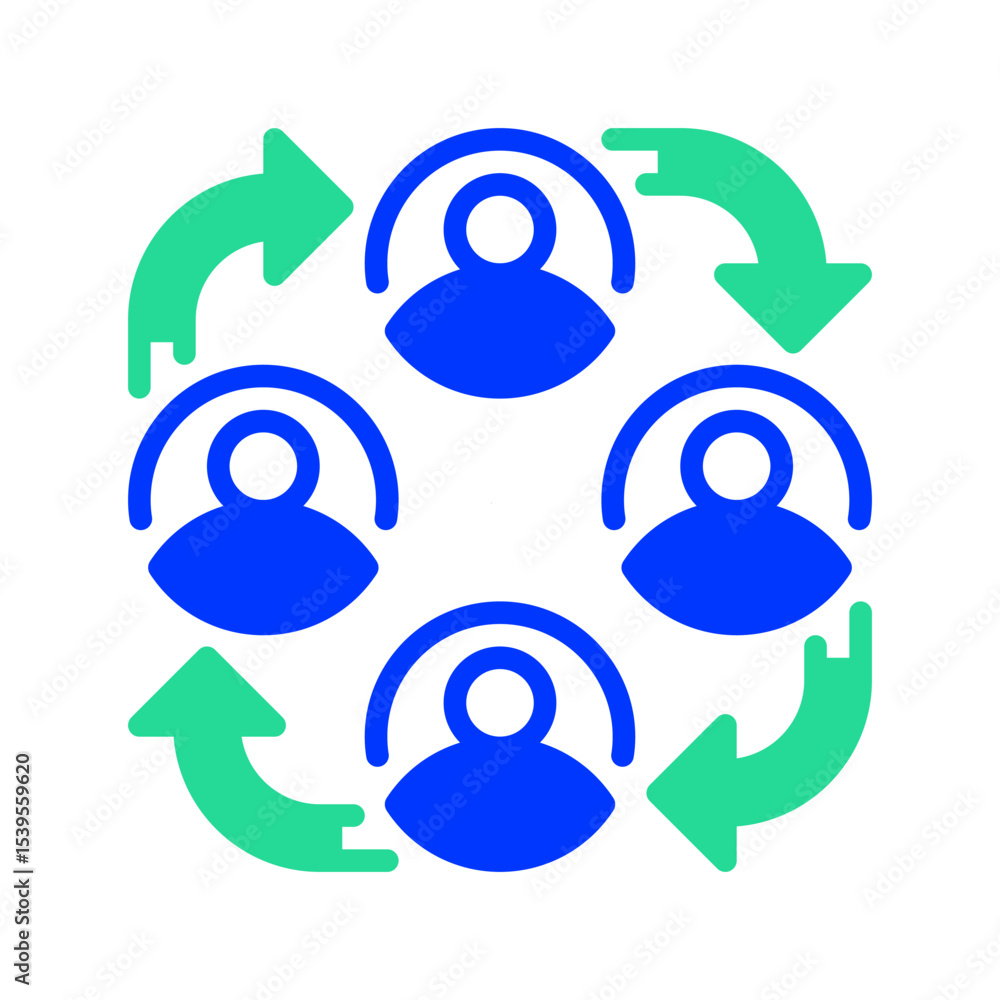 Poster employee connection line icon. linear style sign for mobile concept and web design. outline vector i