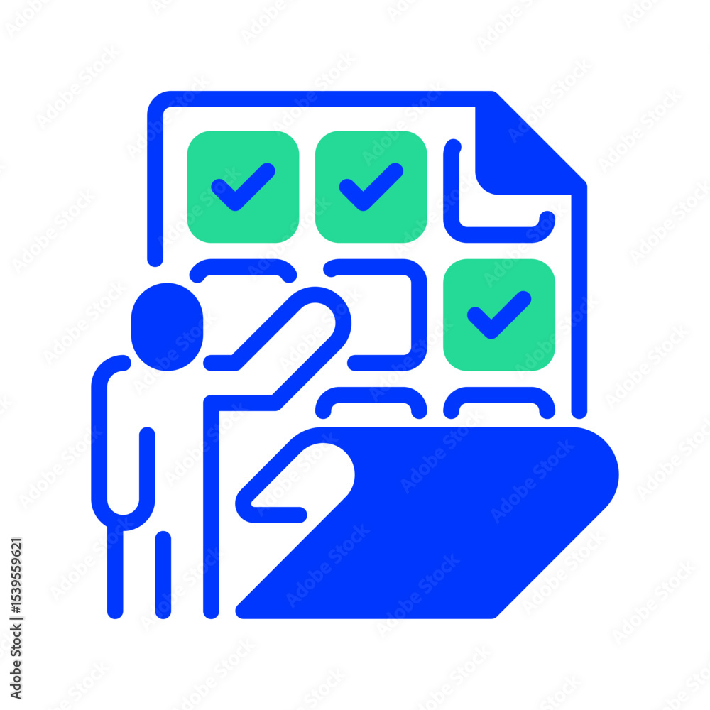 Poster training and development line icon. linear style sign for mobile concept and web design. outline vec