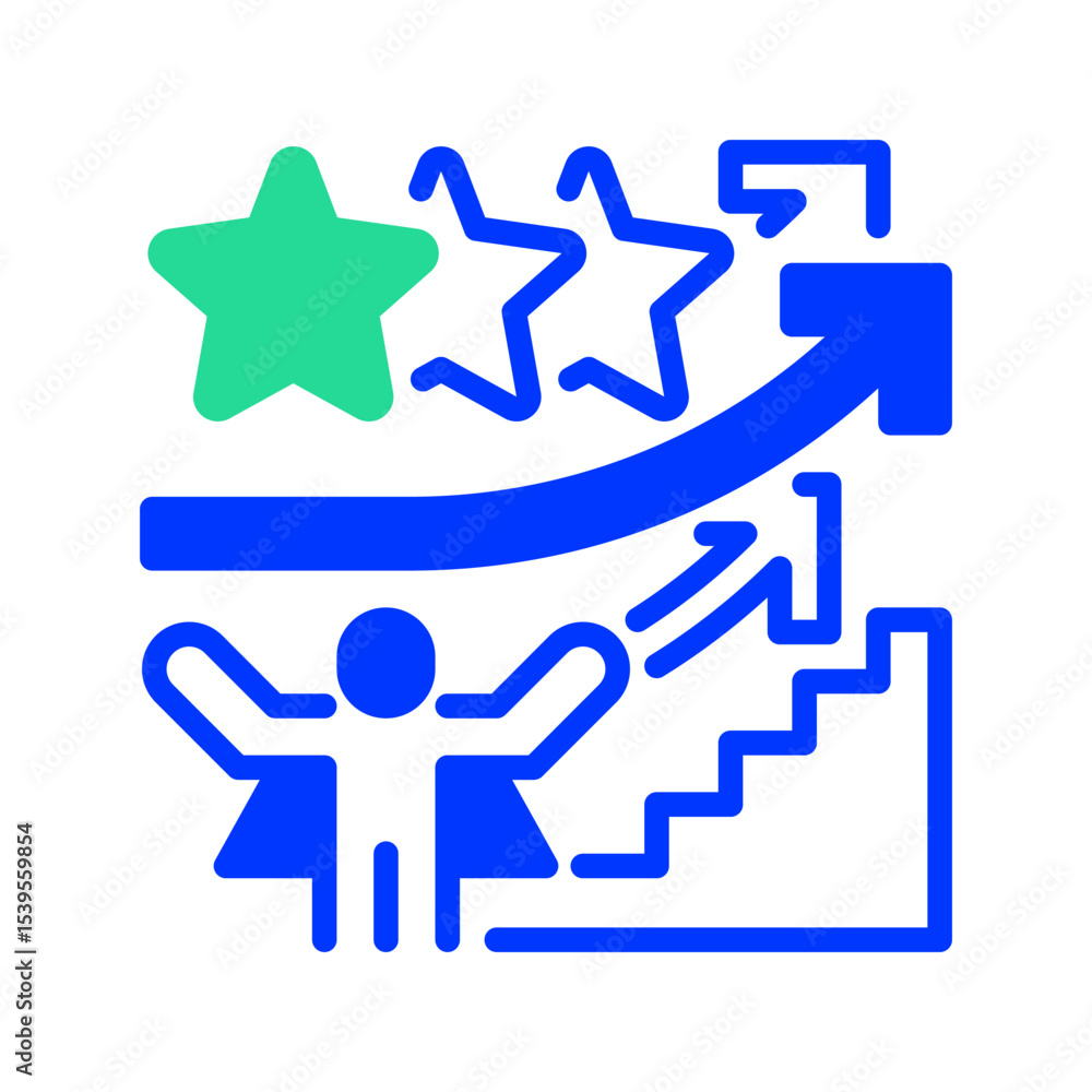 Aufkleber career promotion line icon. linear style sign for mobile concept and web design. outline vector icon
