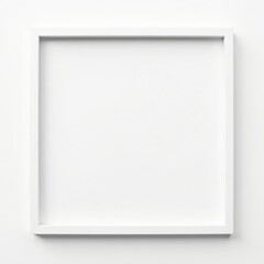 Clean, minimalist white frame isolated on white background, decor, modern frame