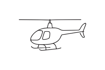 Fototapeta premium Helicopter Over Sea continuous one line drawing minimalism design