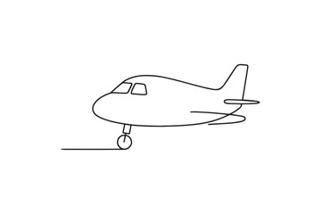 Passenger Jet Cockpit continuous one line drawing minimalism design