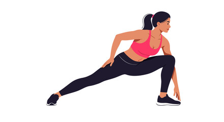 Fototapeta premium Woman Performing a Leg Stretch Exercise Fitness and Flexibility