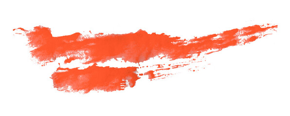 red watercolor background. Artistic hand paint. Isolated on transparent background.