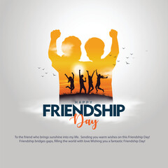 fHappy international friendship day greeting card. abstract vector illustration design