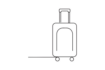Travel Suitcase continuous one line drawing minimalism design