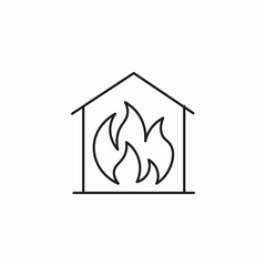 fire in building icon sign vector