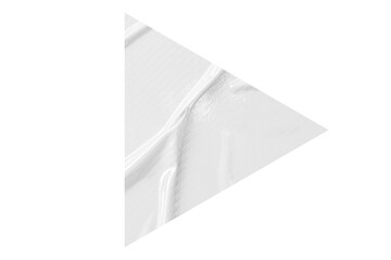 White crumpled paper arrow isolated on transparent background