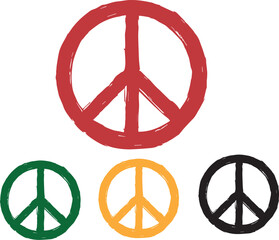 Brush Style Peace Symbol Vector Illustration
