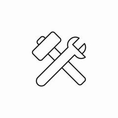 tools wrench hammer icon sign vector
