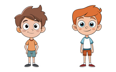 Set of cartoon cute boy vector illustration design