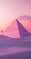 Selbstklebende Fototapeten Pink pyramids at sunset in a desert landscape © KAHAR