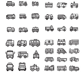 set of transport icons