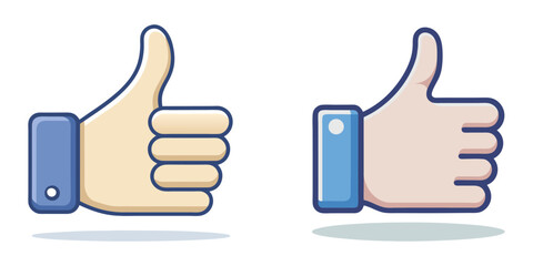 Set of thumbs up vector illustration design