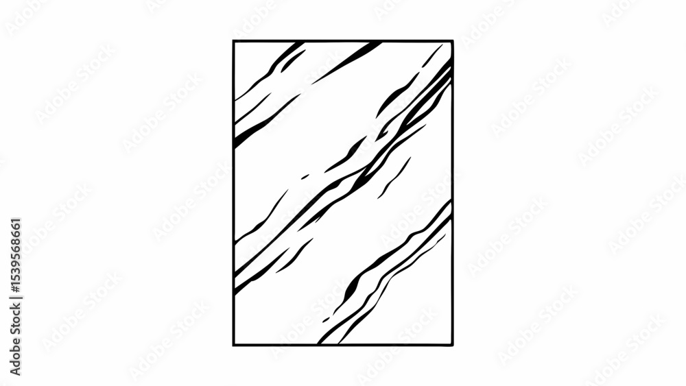  black diagonal lines on white background in a square frame creating an abstract design element image