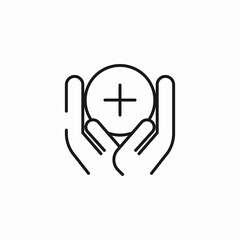 hands holding host icon sign vector
