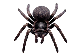 Fake rubber spider isolated on transparent or white background