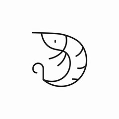 simple shrimp  icon sign vector