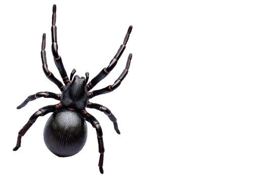 Fake rubber spider isolated on transparent or white background