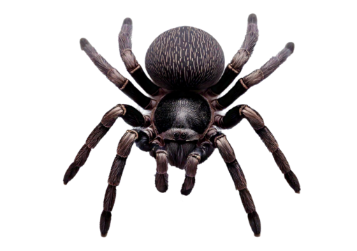 Fake rubber spider isolated on transparent or white background