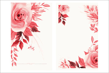 Obraz premium Romantic Floral Frame – Watercolor Design for Invitations & Cards