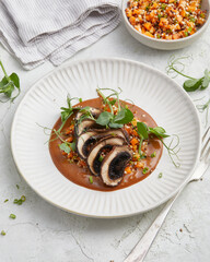 Vegan portobello almond steak 