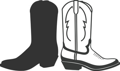 Cowboy boots vector.