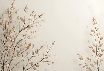 Muted Pastel Nature Illustration in Minimalist Layout