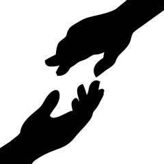 Mengulurkan Tangan Simbol Koneksi dan Dukungan