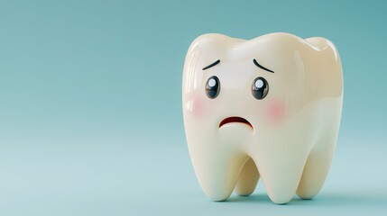 困った顔をした奥歯のキャラクター