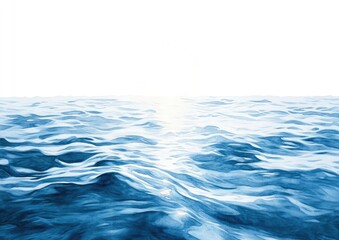 Ocean waves, textured blue, white horizon