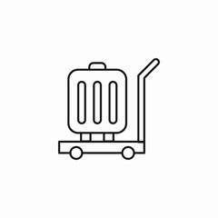 luggage cart icon sign vector