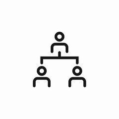 organizational hierarchy three people icon sign vector