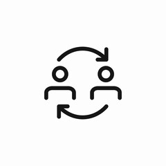 reciprocal arrow people icon sign vector