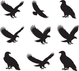 Obraz premium Majestic Eagle Silhouette Vector Collection