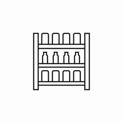 wine bottle shelf icon sign vector