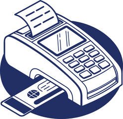  isometric icon of credit card reader vector on white background