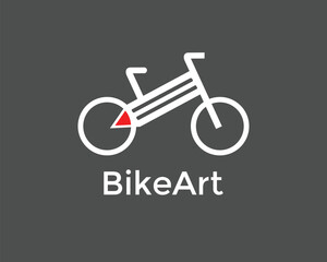 Fototapeta premium bikeart logo with a bicycle and pencil theme