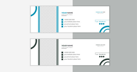 Modern and minimalist email signature ,email footer template,corporate email signature template design or business email signature with an author photo place modern and minimal layout.