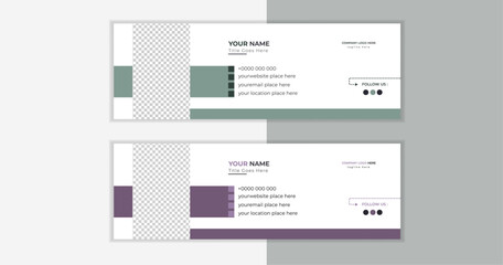 Modern and minimalist email signature ,email footer template,corporate email signature template design or business email signature with an author photo place modern and minimal layout.