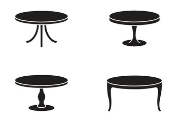 Table icon set silhouette vector illustration.