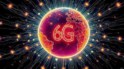 Futuristic 6G network technology on earth globe, digital connectivity concept - Powered by Adobe