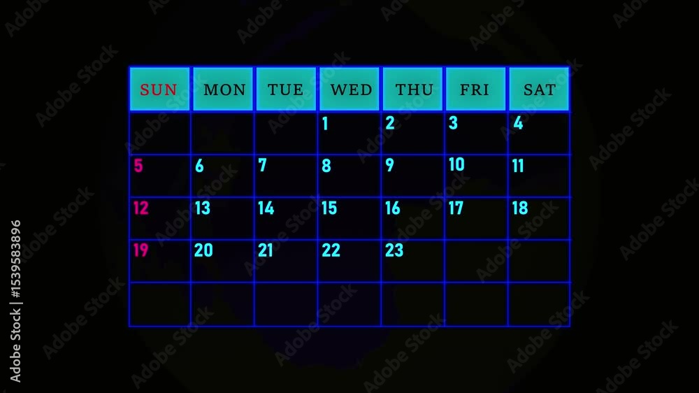Aufkleber the calendar 28th day of the month is yellow circled ,calendar interface with highlighted dates and 