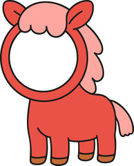 Horse character vector image that allows you to put a picture in it